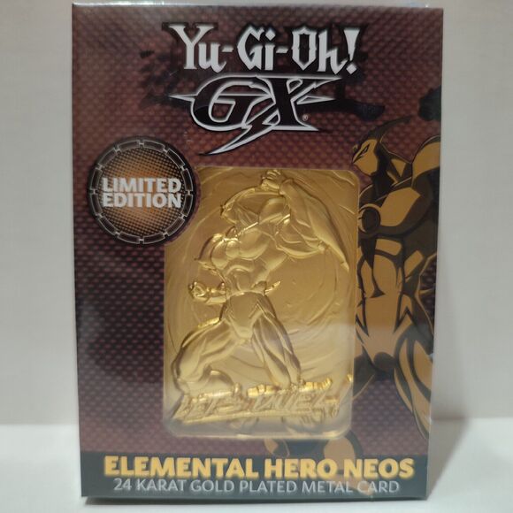 Yugioh GX Elemental Hero Neos Metal Card 24k Gold Plated Official Collectible - Picture 1 of 5